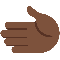 Leftwards Hand- Dark Skin Tone emoji on Twitter